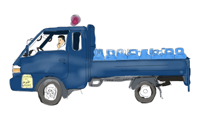 رسمة لرافاييل لايساندر لبائع الغاز الجوال